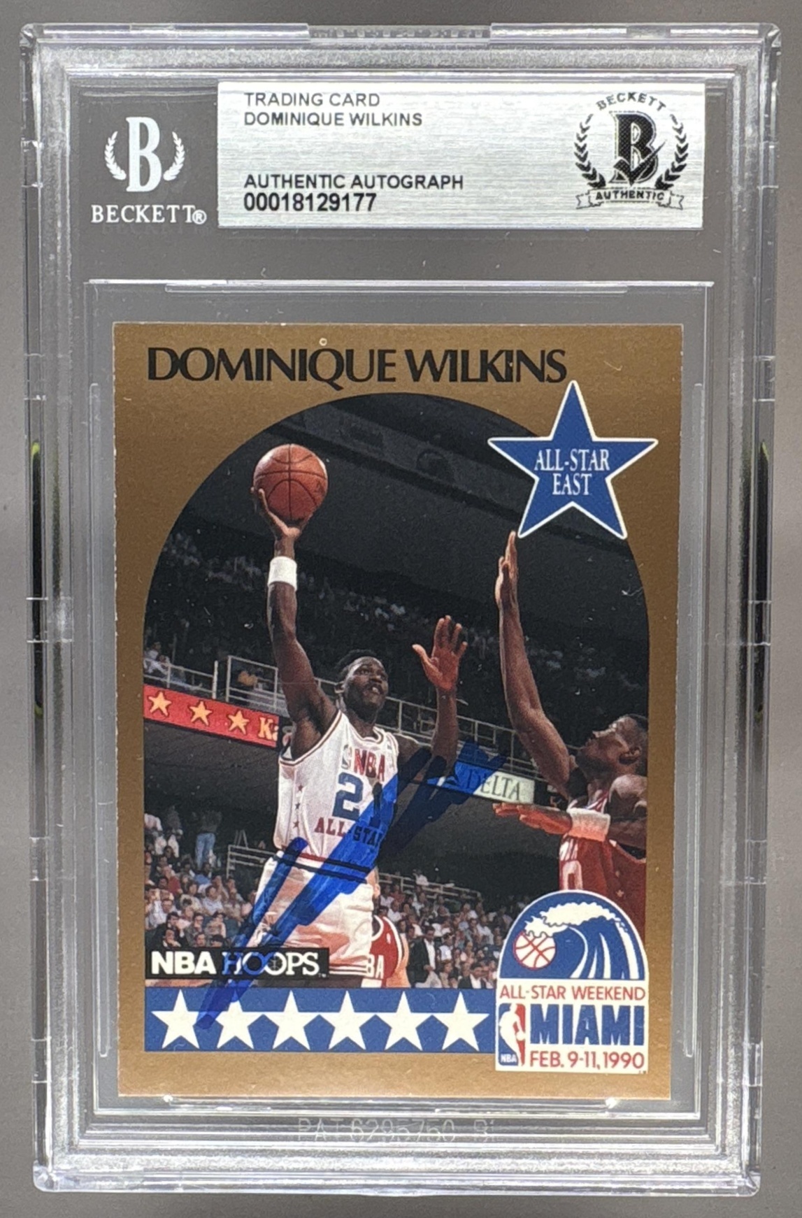 1990-91 HOOPS DOMINIQUE WILKINS #12 ALL-STAR HAWKS IP AUTO