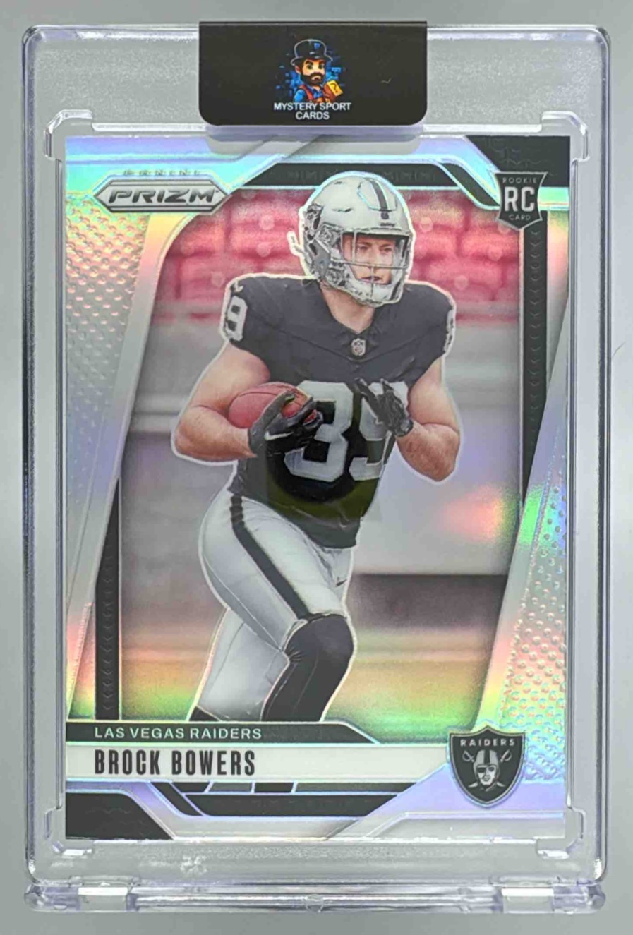 Card image for 2024 Panini Football Prizm Brock Bowers Silver #315 RC Las Vegas Raiders