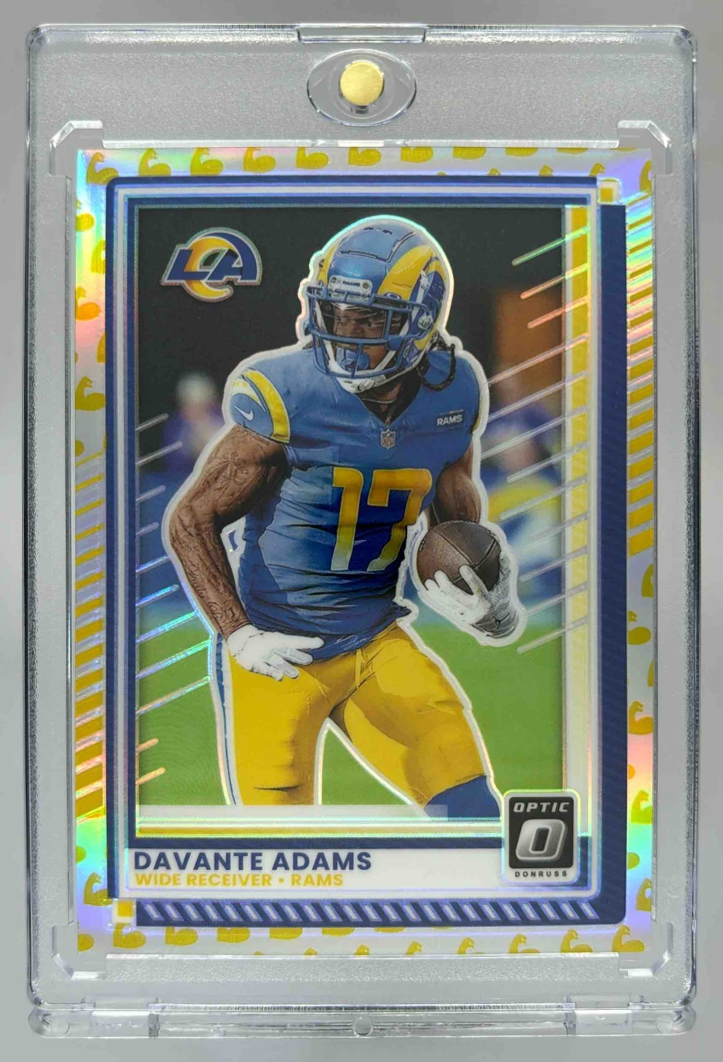 Card image for 2025 Panini Donruss Optic Davante Adams Neon Green Prizm /199 #64 Rams
