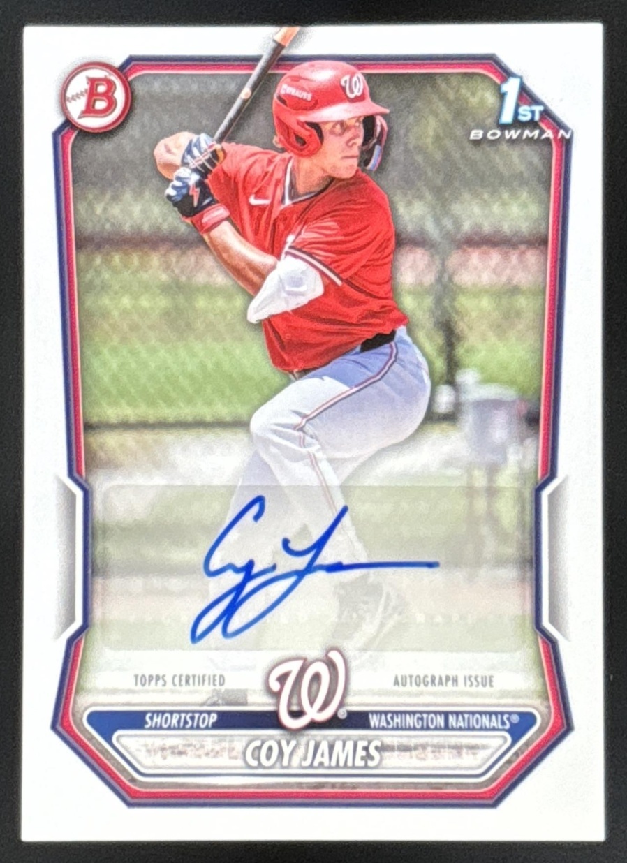 Card image for Coy James 2026 Bowman Prospect Retail Auto Washington Nationals