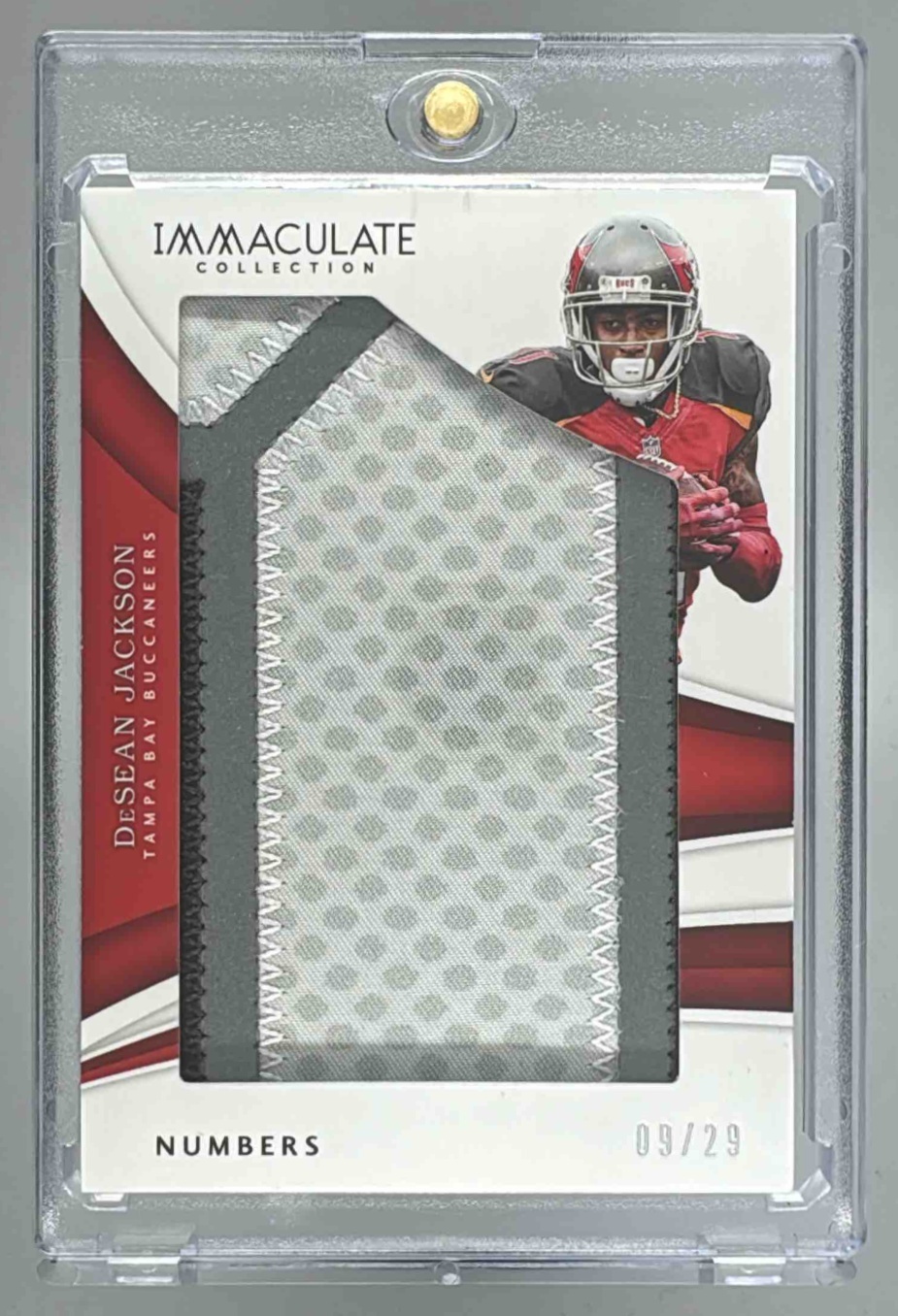 Card image for 2018 Panini Immaculate Collection DeSean Jackson Numbers /29 #IM-53 MEM Buccaneers