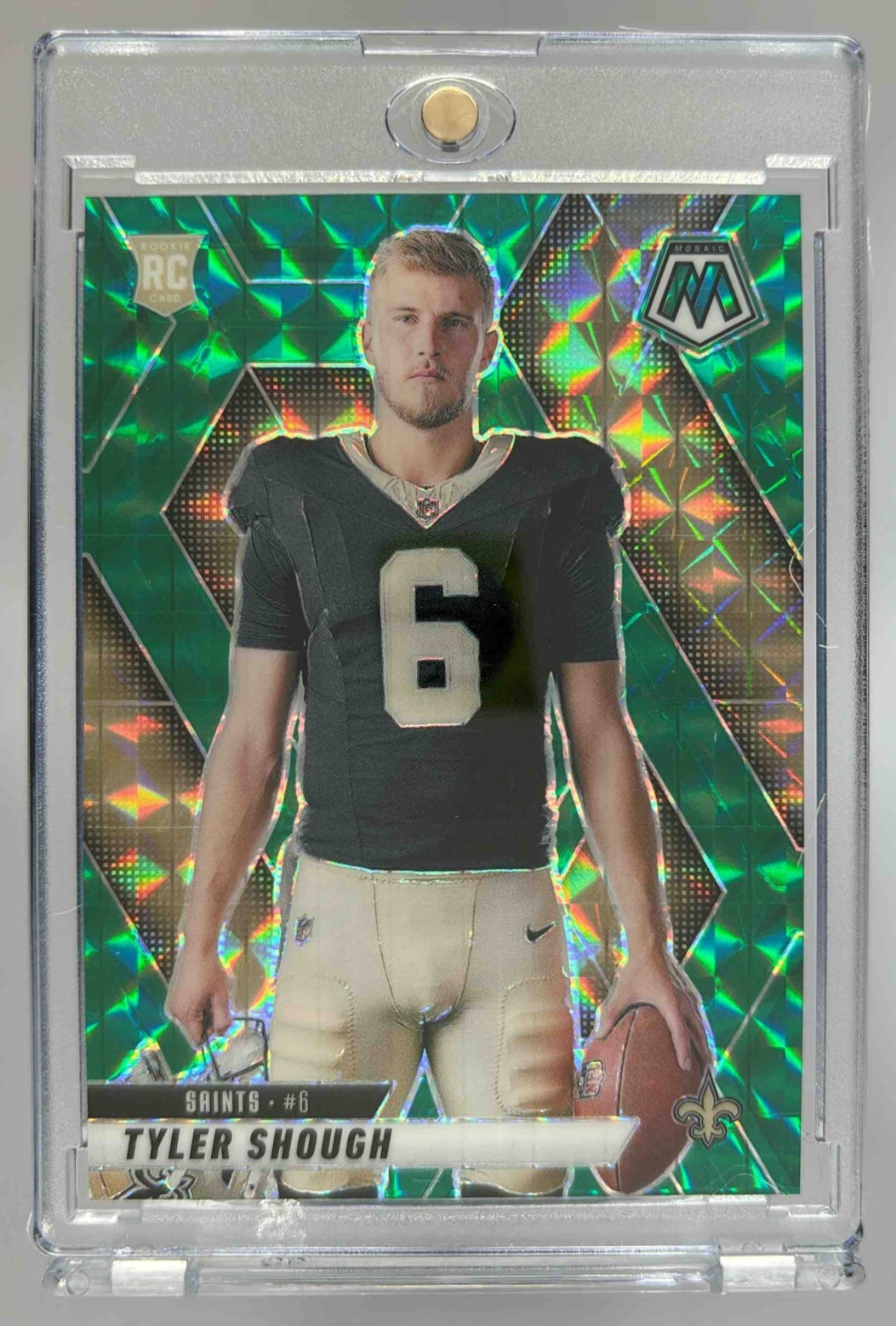 Card image for 2025 Panini Mosaic Tyler Shough Rookie Variation #273 RC Saints