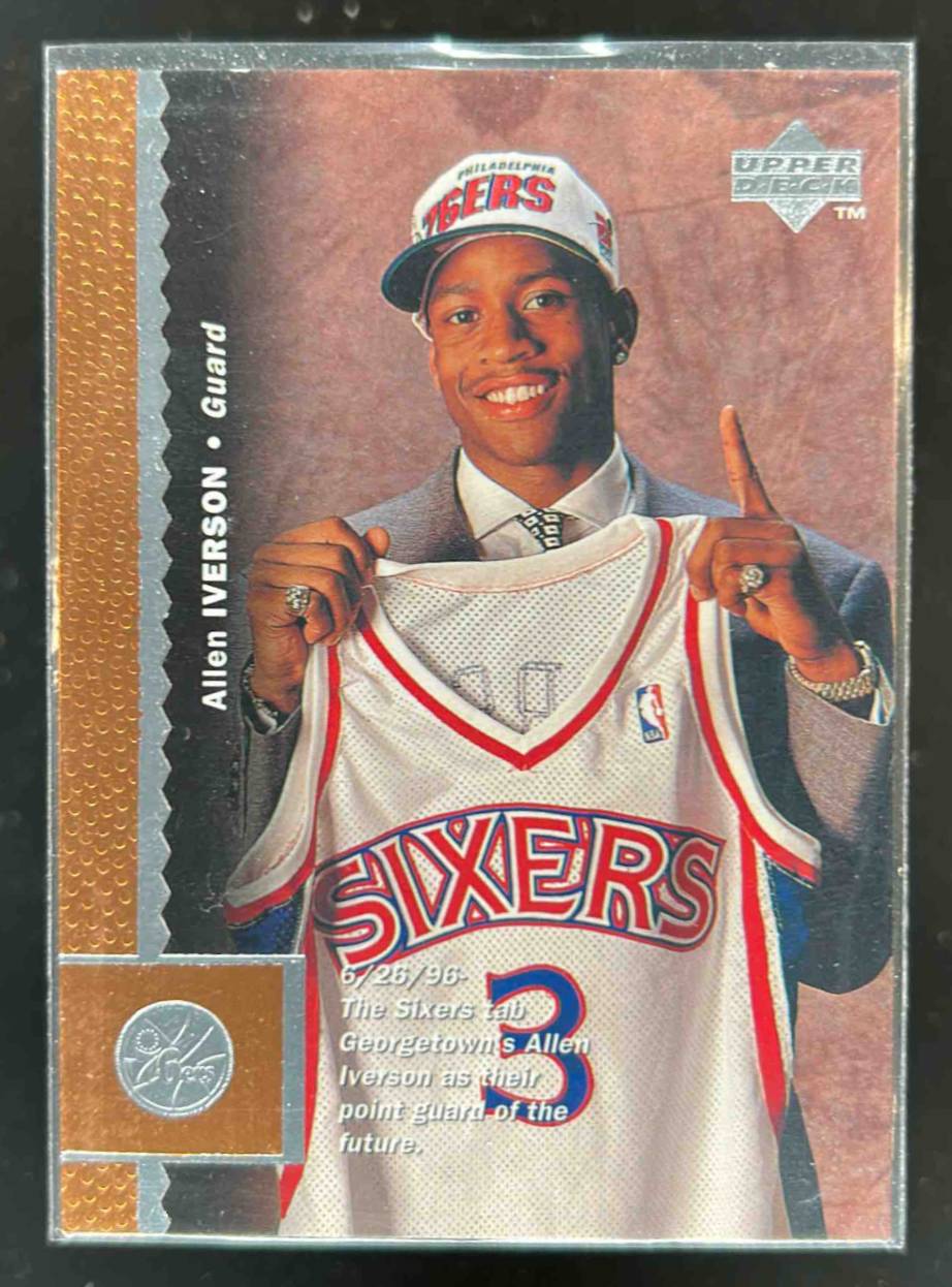 Card image for 1996-97 UPPER DECK ALLEN IVERSON #91 RC ROOKIE PHILADELPHIA 76ERS