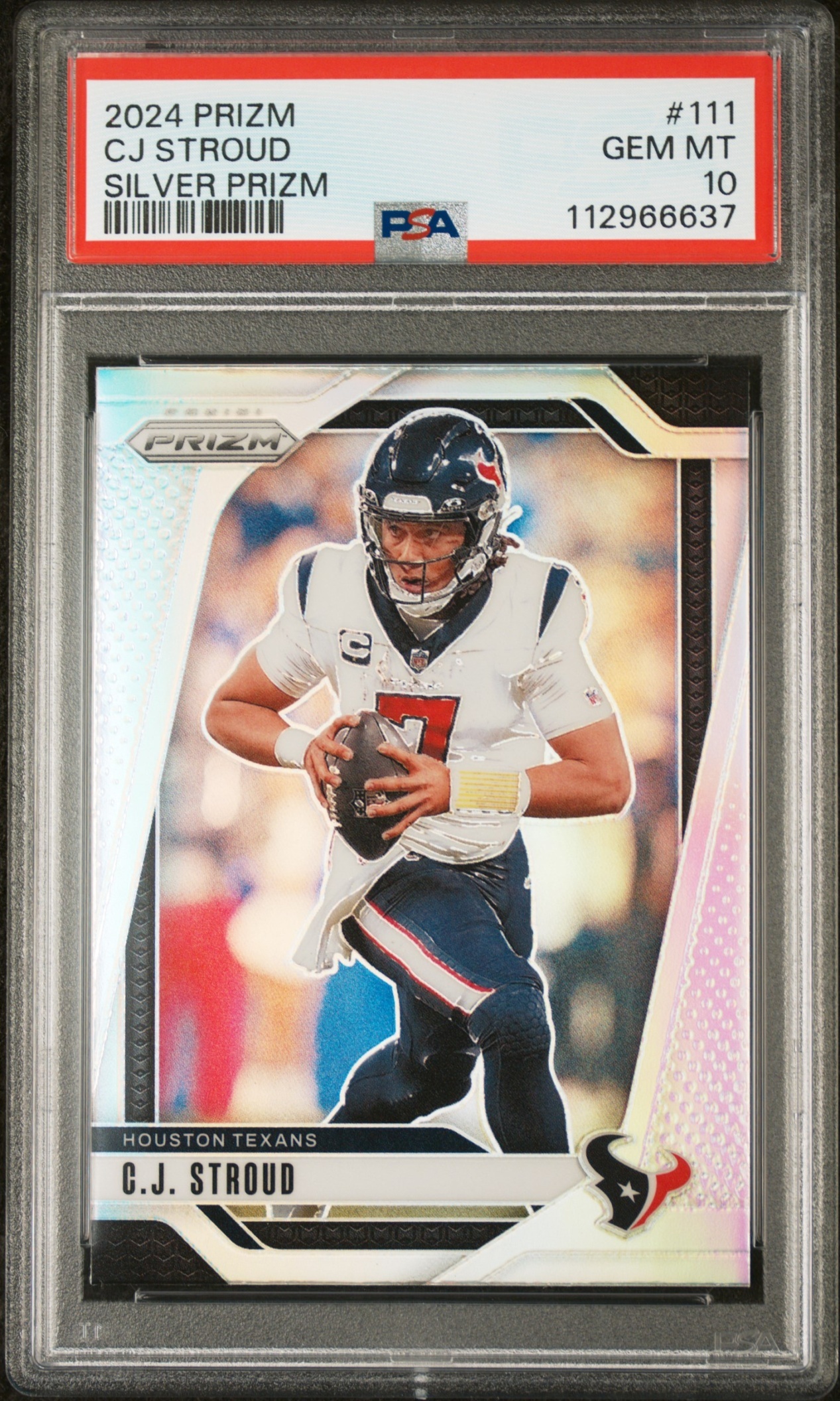 Card image for 2024 Panini Football Prizm C.J. Stroud Silver #111 Houston Texans