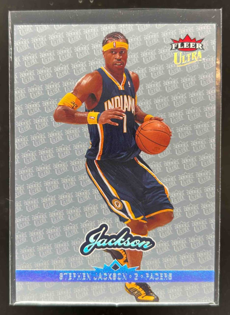 Card image for 2006-07 FLEER ULTRA STEPHEN JACKSON PLATINUM MEDALLION /100 #59 INDIANA PACERS