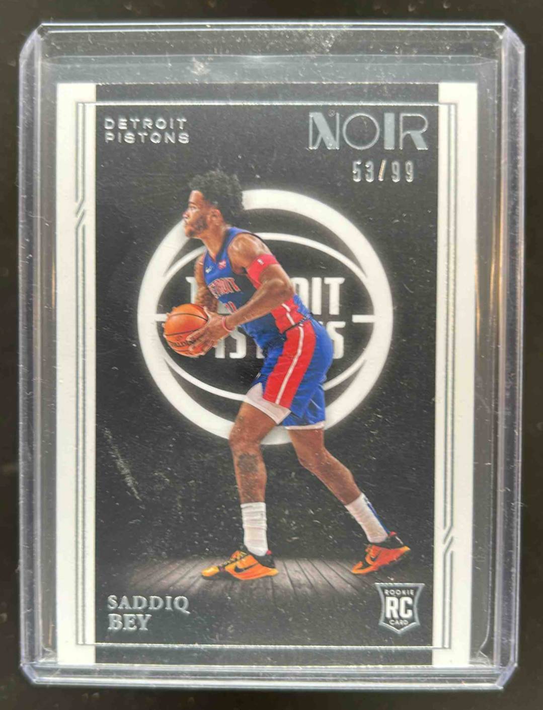 Card image for 2020-21 PANINI NOIR SADDIQ BEY /99 #192 RC ROOKIE DETROIT PISTONS