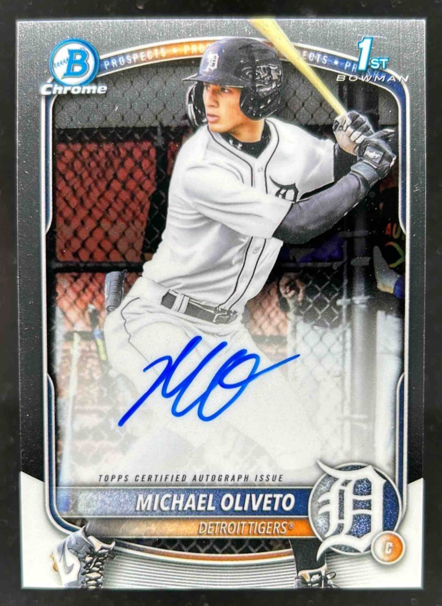 Card image for Michael Oliveto 2025 Bowman Draft Chrome Prospect Auto