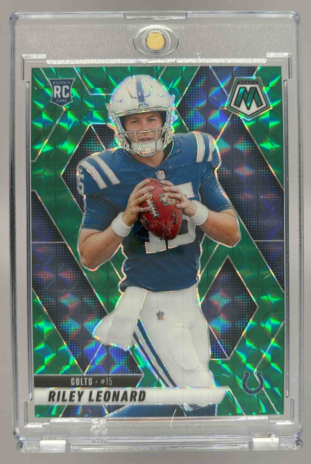 Card image for 2025 Panini Football Mosaic Riley Leonard Rookies #372 RC Indianapolis Colts