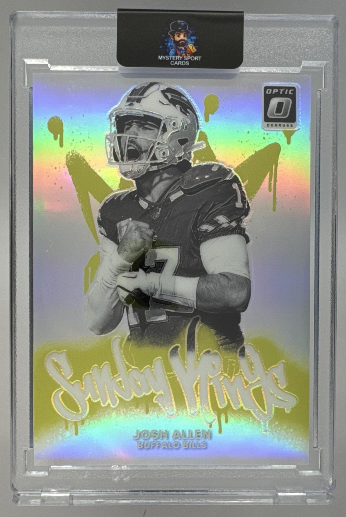 Card image for 2025 Panini Football Donruss Optic Josh Allen Sunday Kings #7 Buffalo Bills