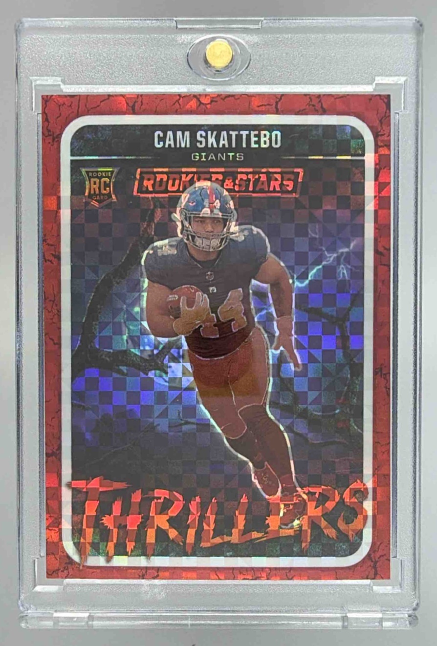 Card image for 2025 Panini Rookies & Stars Cam Skattebo Thrillers Silver #26 RC Giants