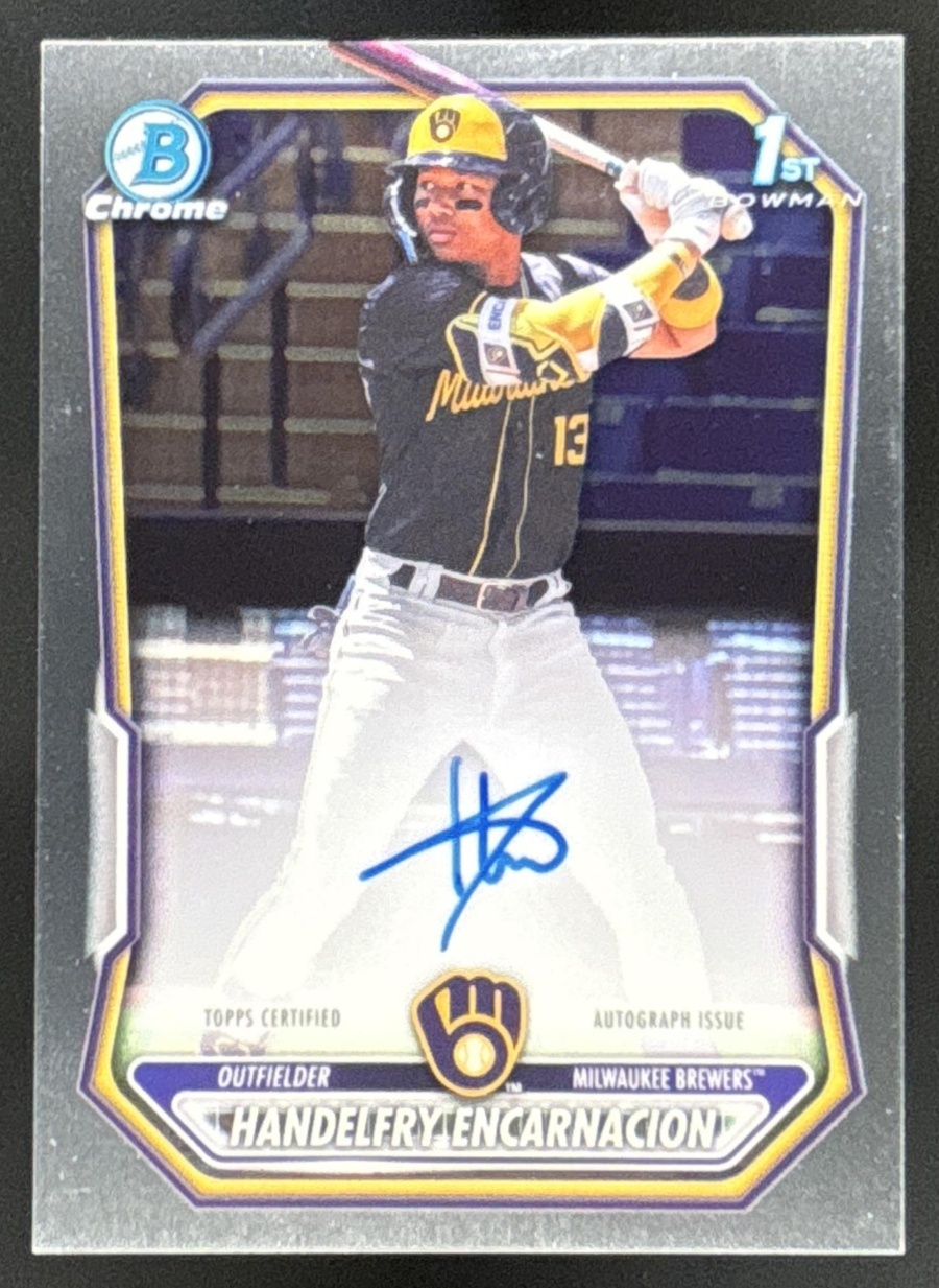 Card image for Handelfry Encarnacion 2026 Bowman Chrome Prospect Auto Milwaukee Brewers