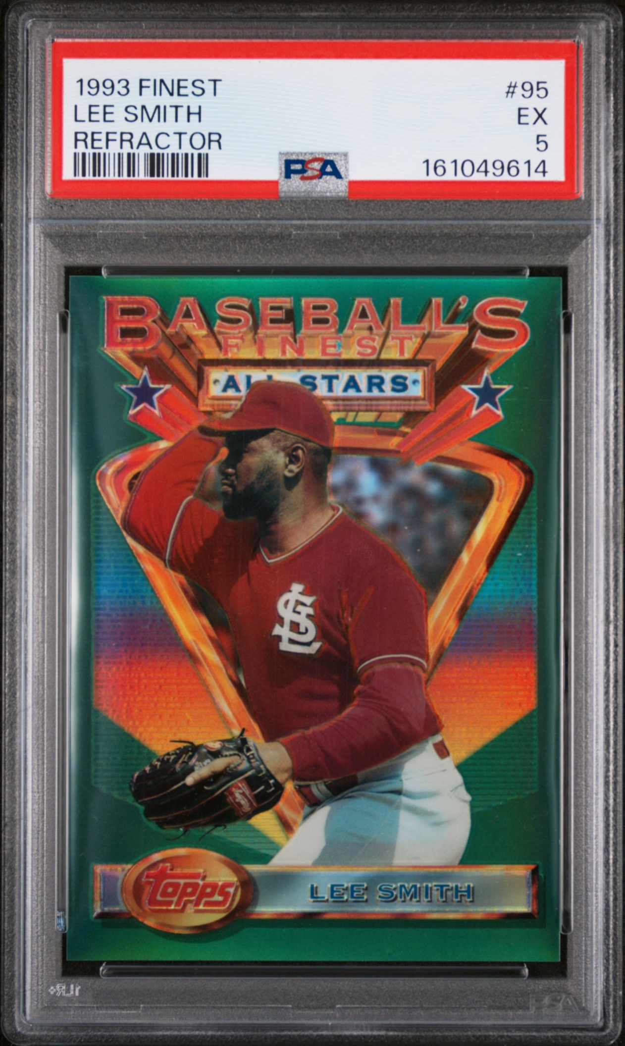 1993 Topps Baseball Finest Lee Smith Refractor #95 St. Louis Cardinals PSA 5