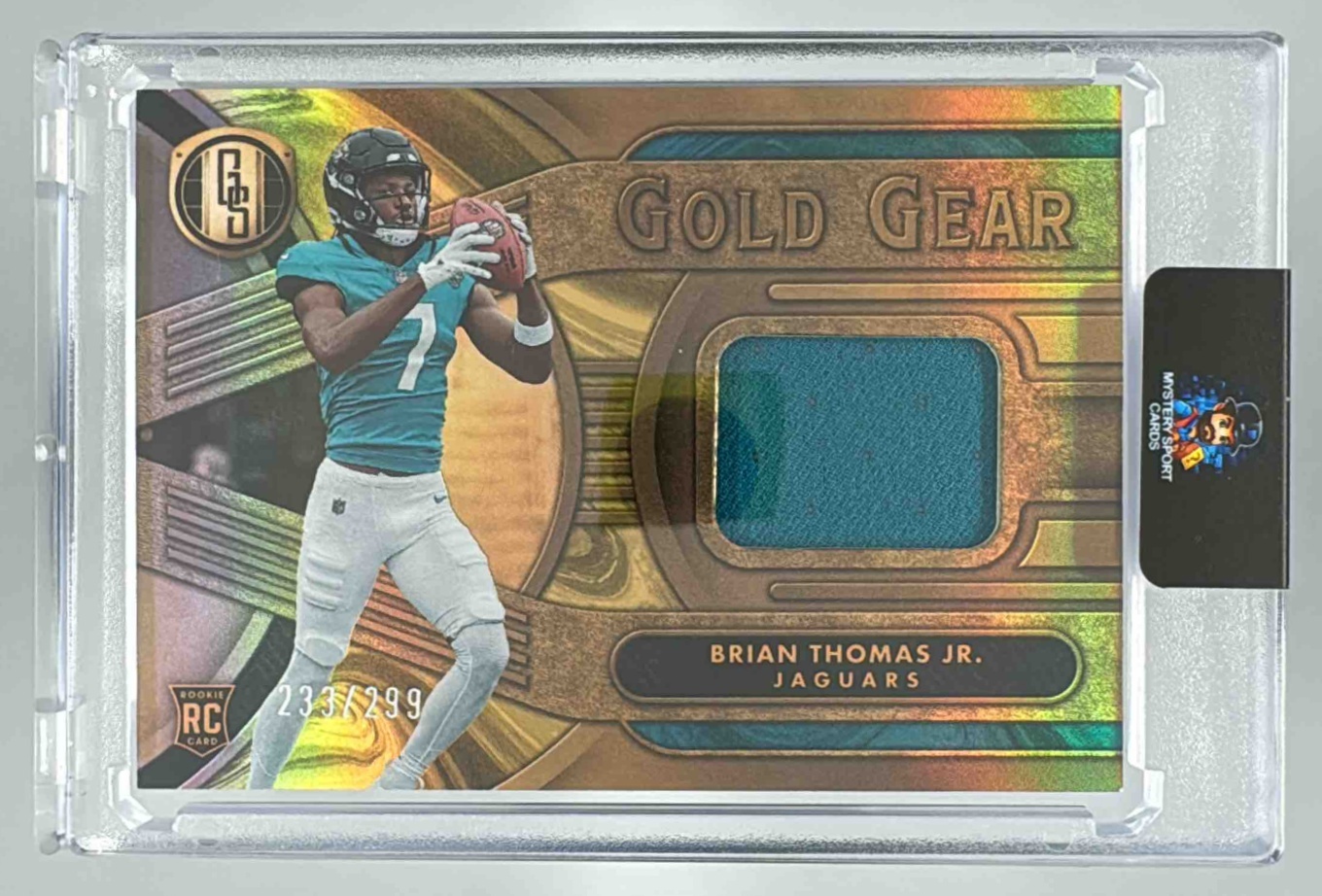 Card image for 2024 Panini Gold Standard Brian Thomas Jr. Gear #GG-BTJ RC MEM Jaguars