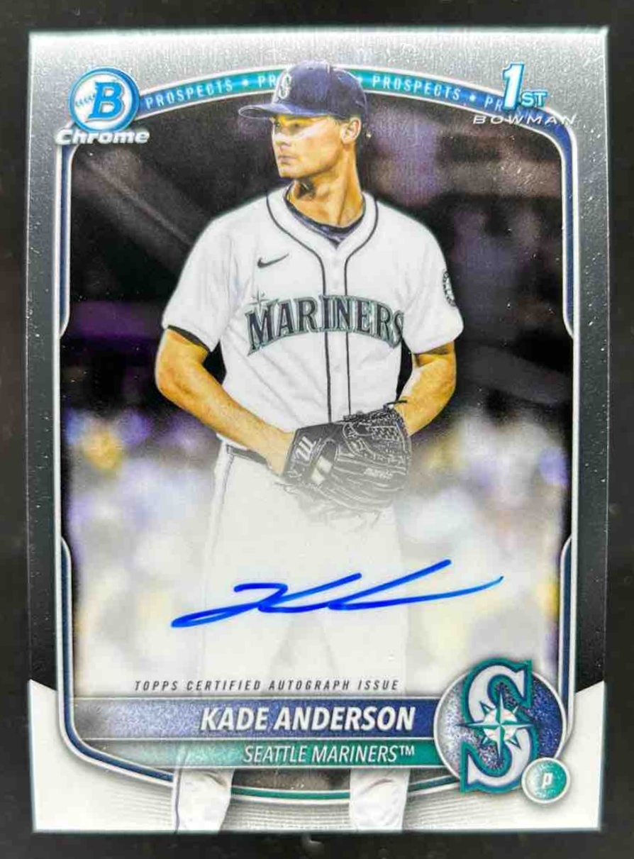 Card image for Kade Anderson 2025 Bowman Draft Chrome Prospect Auto