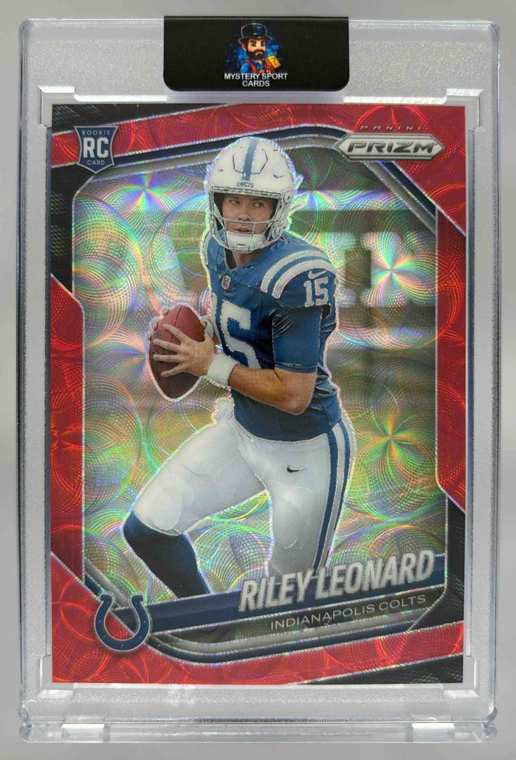 Card image for 2025 Panini Prizm Riley Leonard Choice Red /20 #342 RC Colts