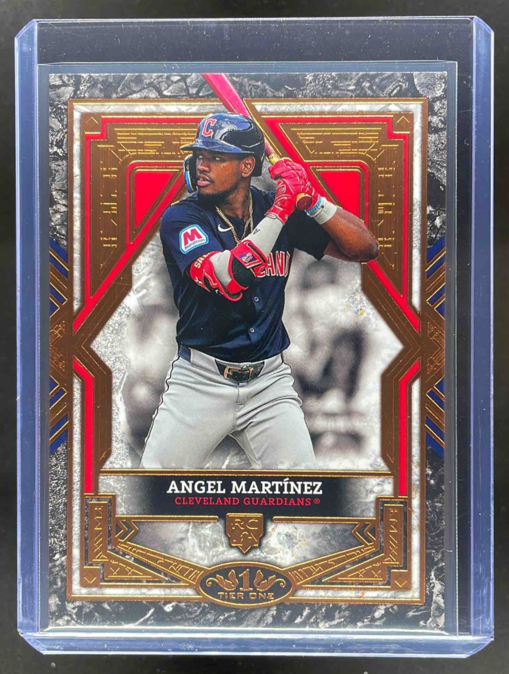 Card image for Angel Martinez 2025 Topps Tier One 3 #82 RC Cleveland Guardians