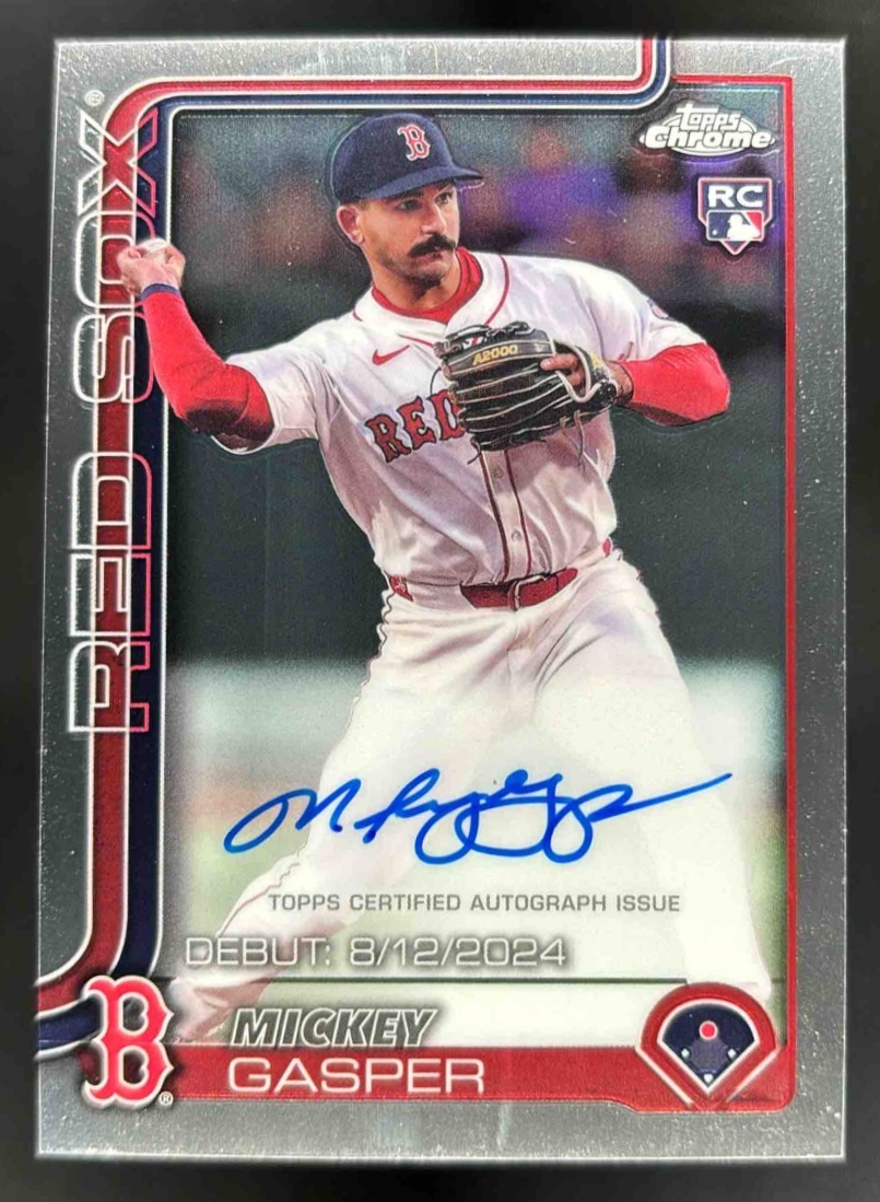 Card image for 2025 Topps Chrome Update Mickey Gasper Rookie Debut Auto #CRDA-MG RC Red Sox