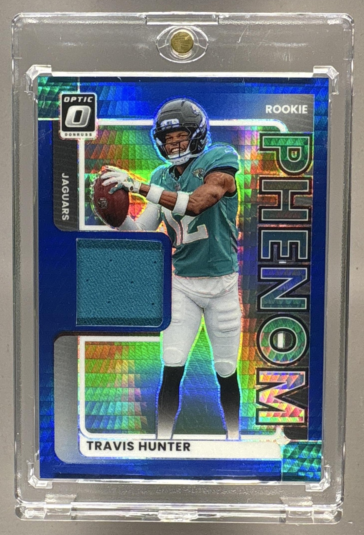 2025 DONRUSS OPTIC HUNTER #RPBH-THR ROOKIE PHENOMS BLUE HYPER PRIZM PATCH