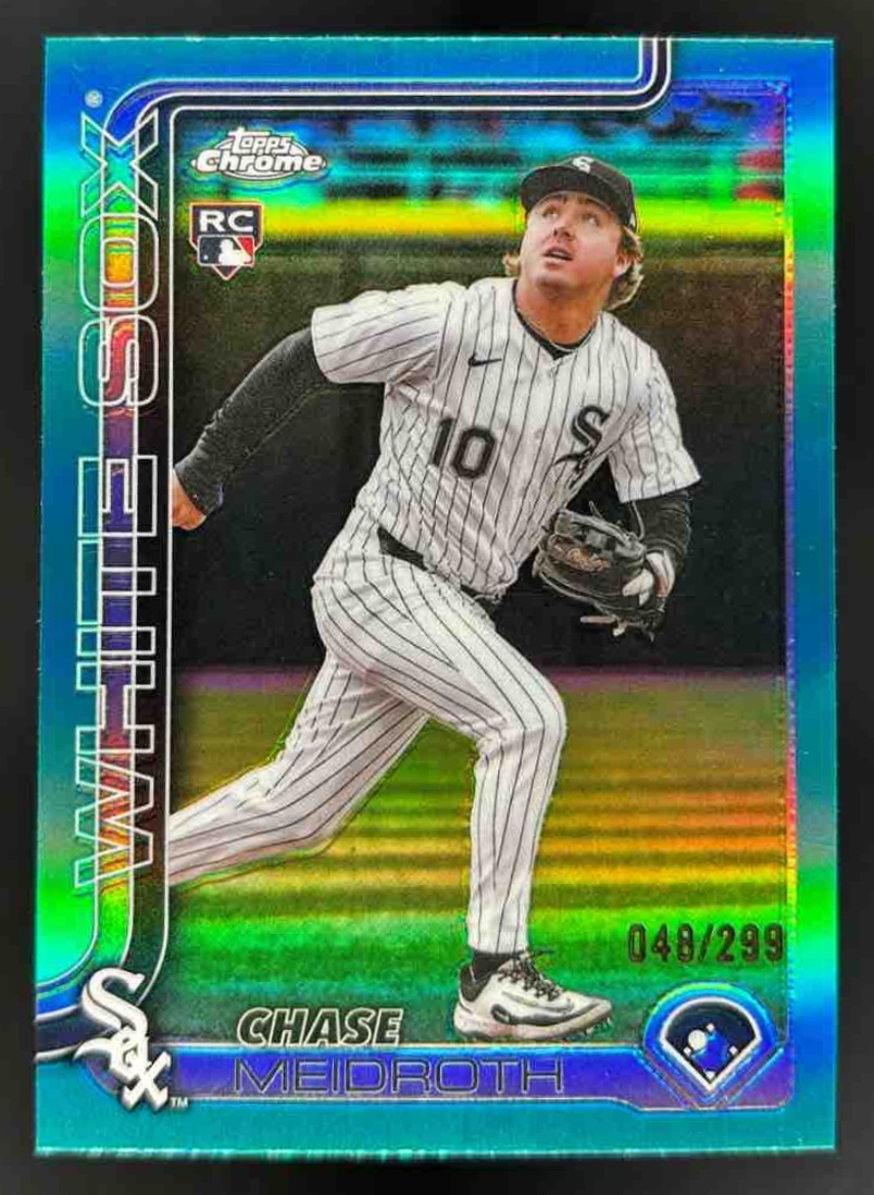 Card image for 2025 Topps Chrome Update Chase Meidroth Teal Refractor /299 #USC75 White Sox