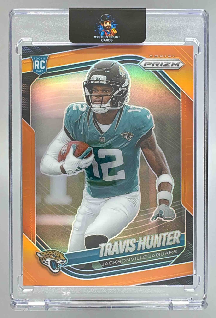 Card image for 2025 Panini Prizm Travis Hunter Orange /249 #301 RC Jaguars