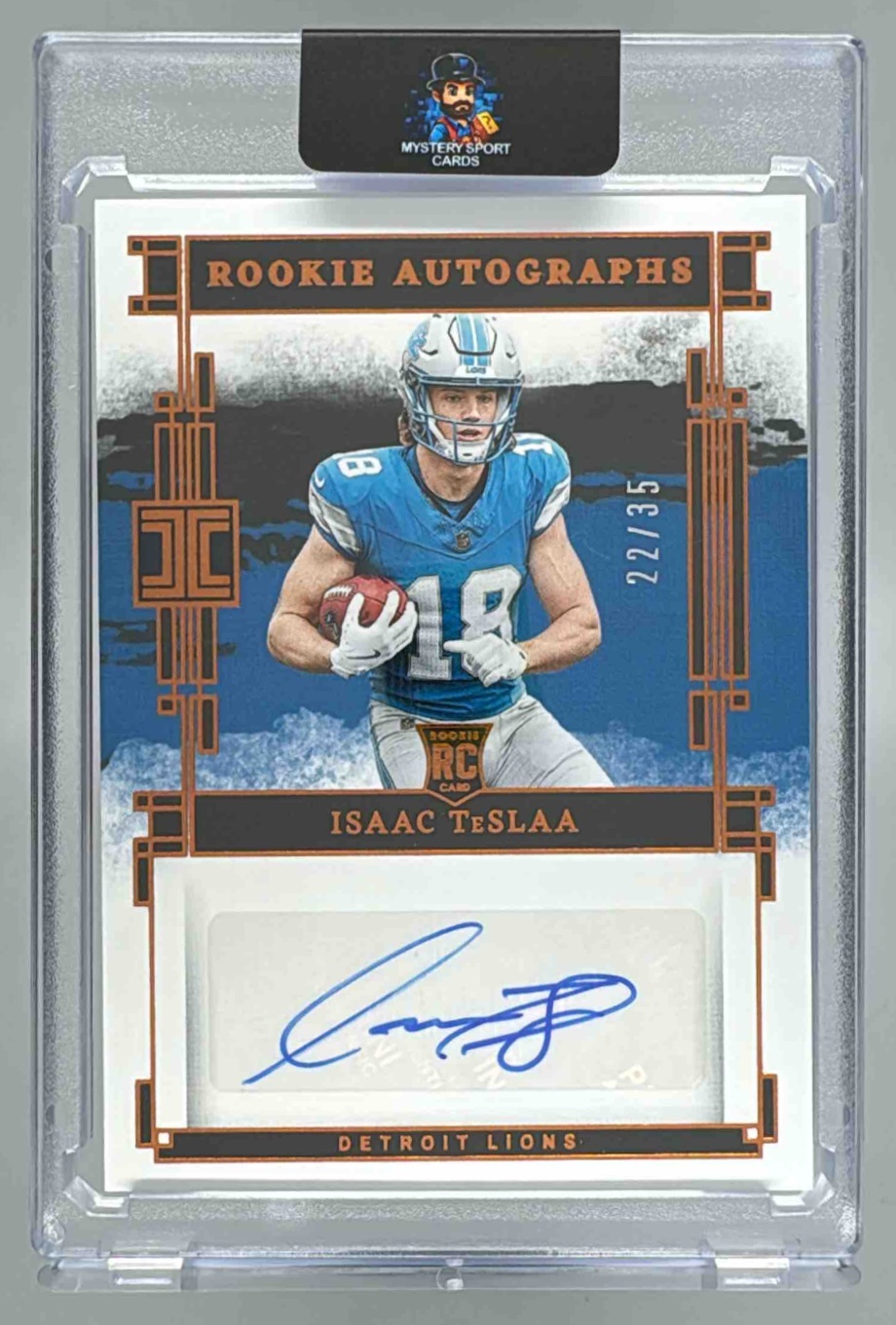Card image for 2025 Panini Impeccable Isaac TeSlaa Rookie Auto Bronze /35 #5 RC Lions
