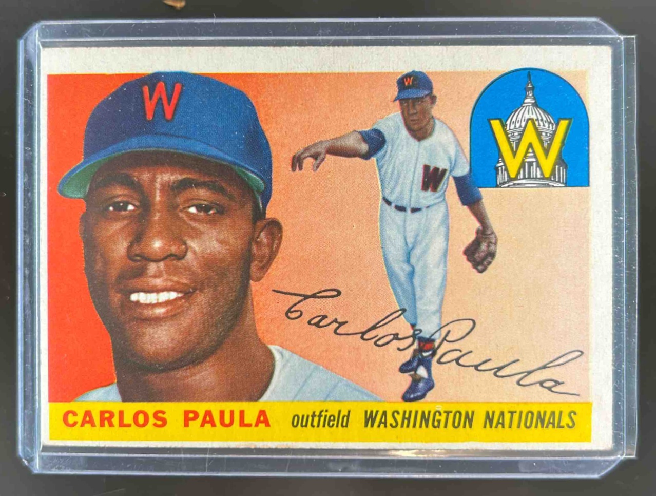 Card image for 1955 TOPPS BASEBALL CARLOS PAULA #97 RC