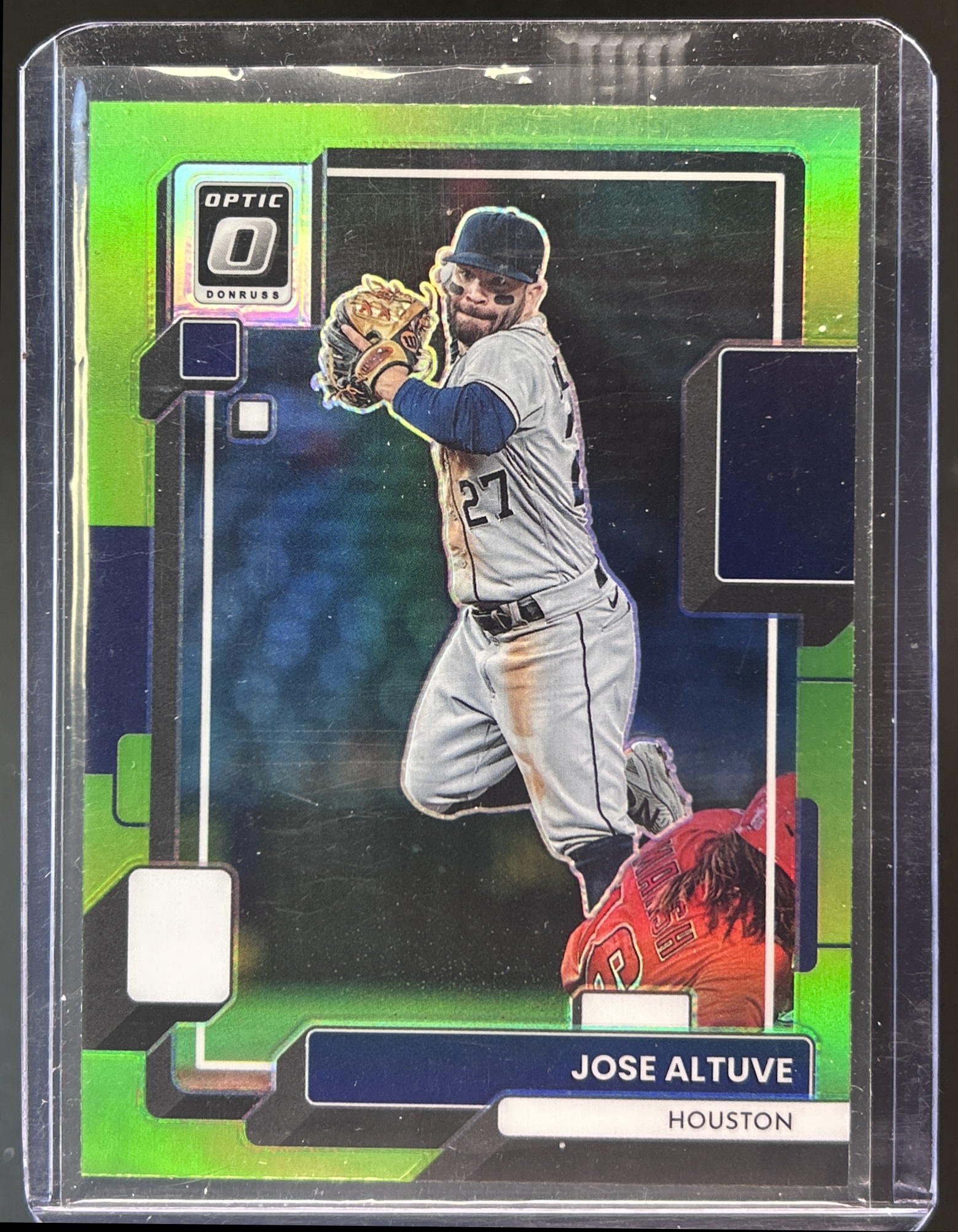 Card image for 2022 PANINI DONRUSS OPTIC JOSE ALTUVE #127 LIME GREEN PRIZM HOUSTON ASTROS
