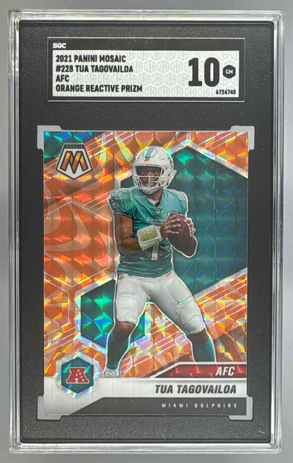 Card image for 2021 Panini Football Mosaic Tua Tagovailoa #228 Miami Dolphins