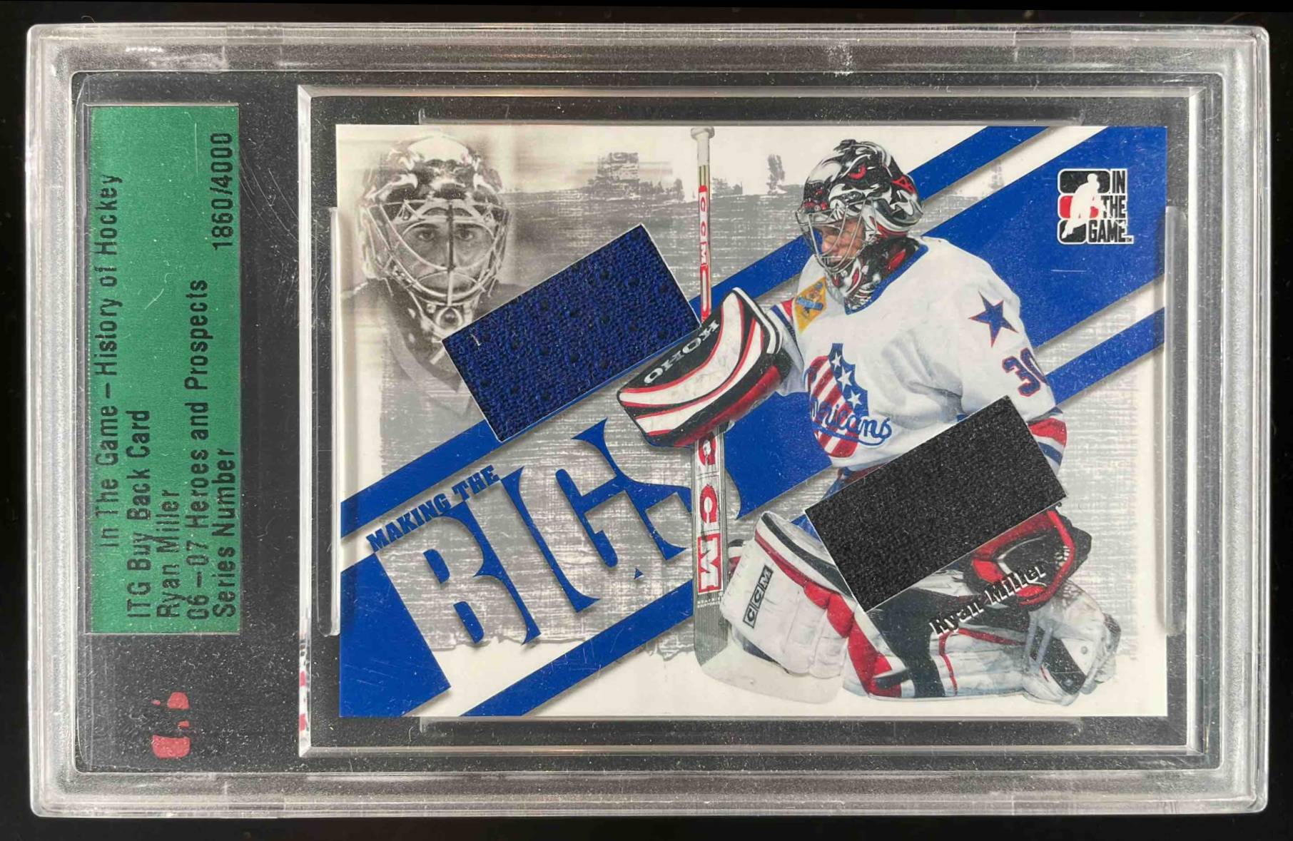 Card image for 2006-07 ITG HEROES & PROSPECTS RYAN MILLER MAKING BIGS #MTB-04 BUYBACK JERSEY