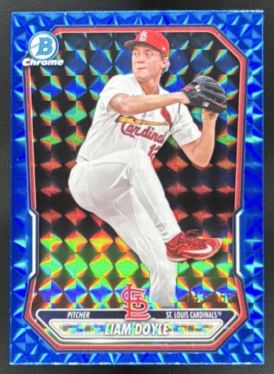 Card image for 2026 Bowman Liam Doyle Chrome Prospects Blue Geometric Refractor /150