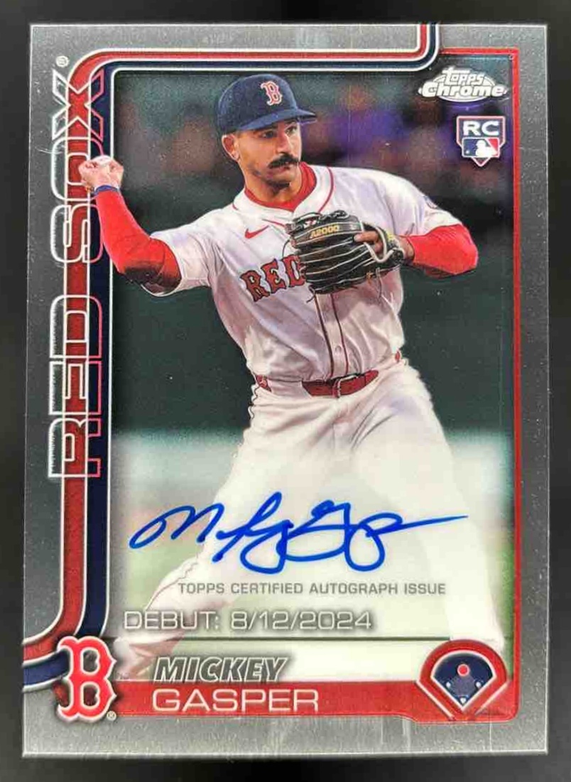 Card image for 2025 Topps Chrome Update Mickey Gasper Rookie Debut Auto #CRDA-MG RC Red Sox