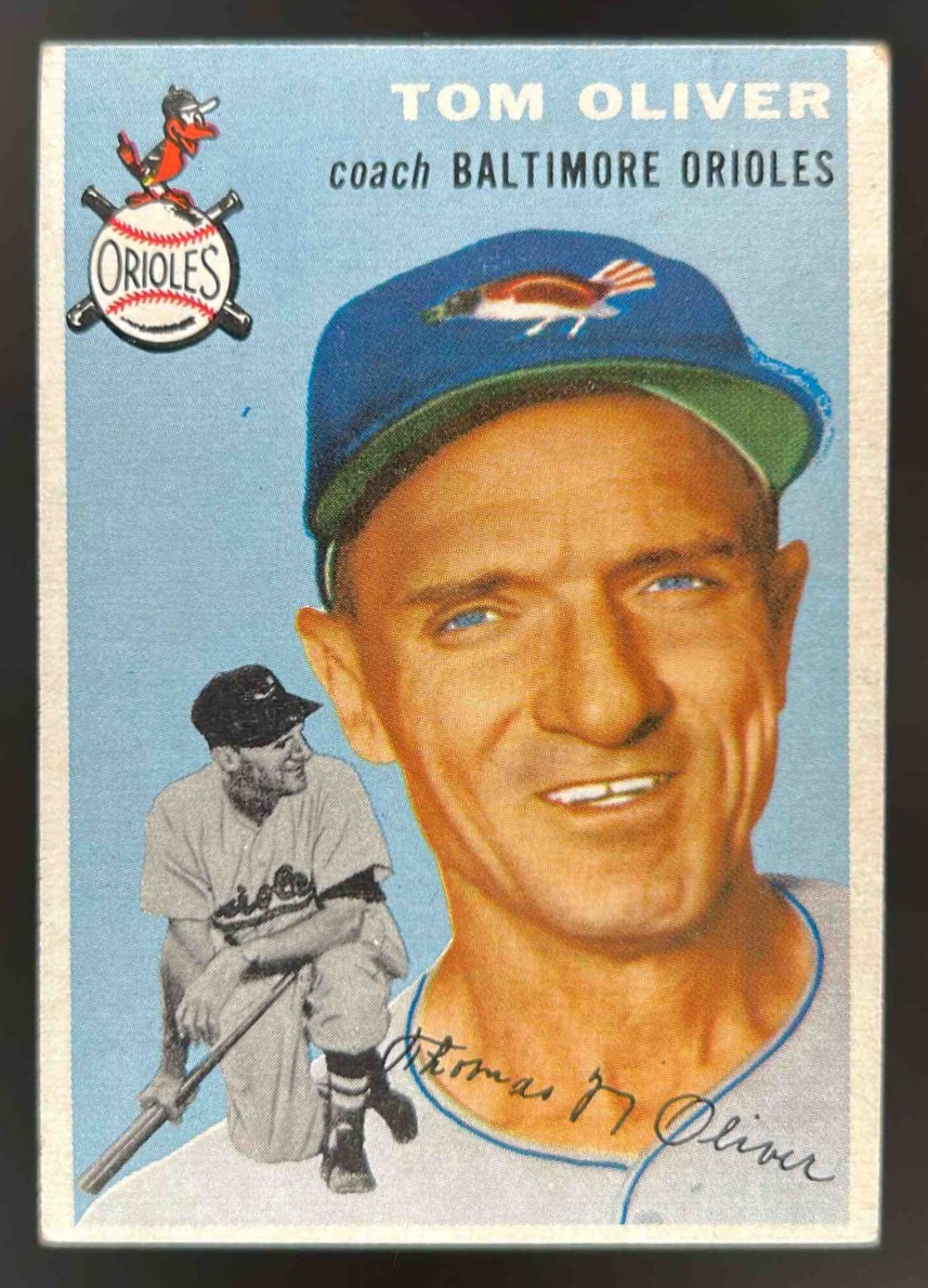 Card image for 1954 TOPPS BASEBALL TOM OLIVER #207 BALTIMORE ORIOLES