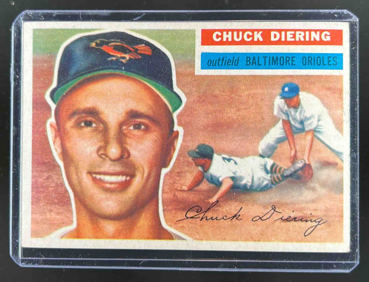 Card image for 1956 TOPPS BASEBALL CHUCK DIERING #19A BALTIMORE ORIOLES