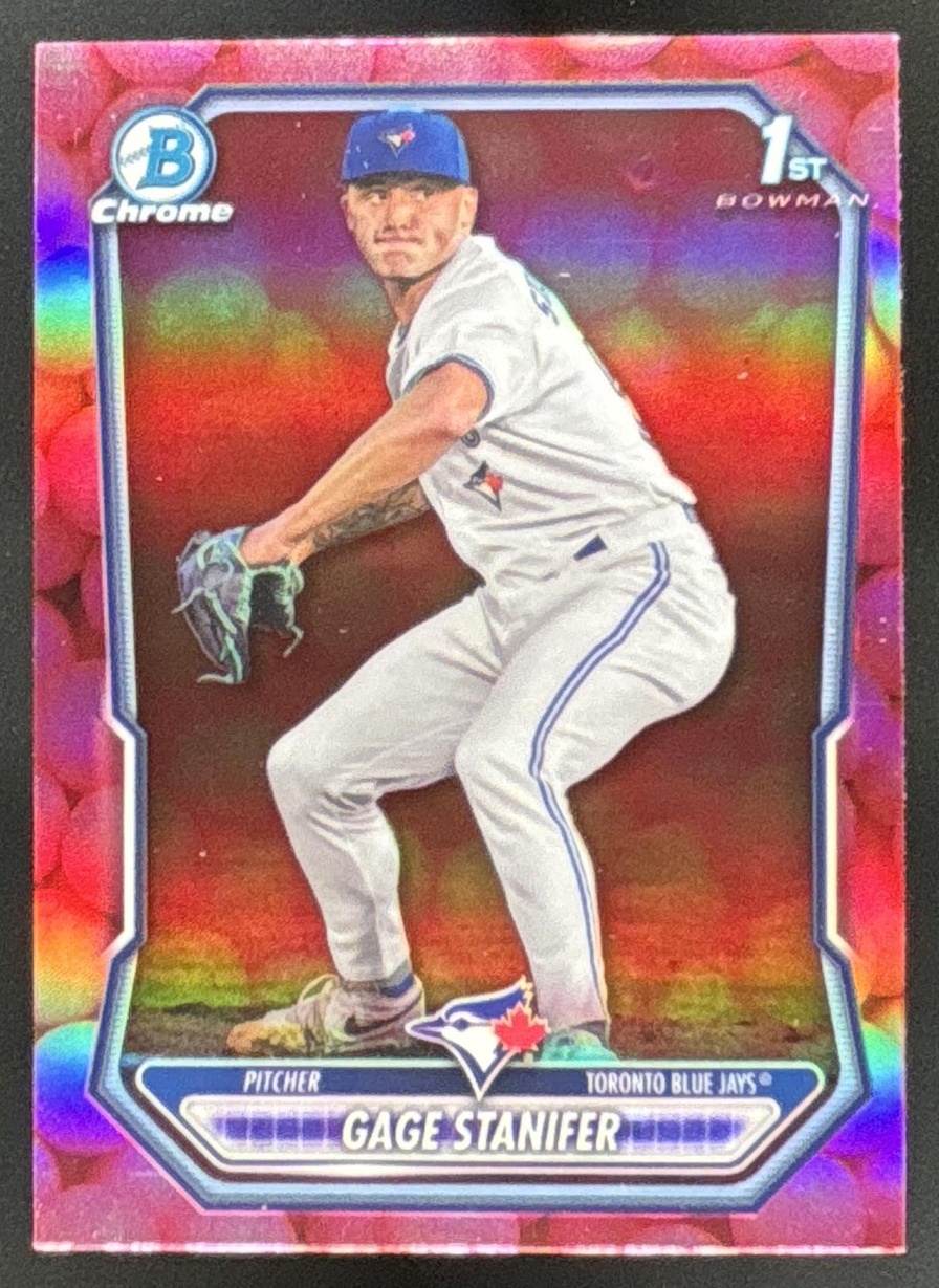 Card image for Gage Stanifer 2026 Bowman Gum Ball Refractor Chrome Prospects Toronto Blue Jays