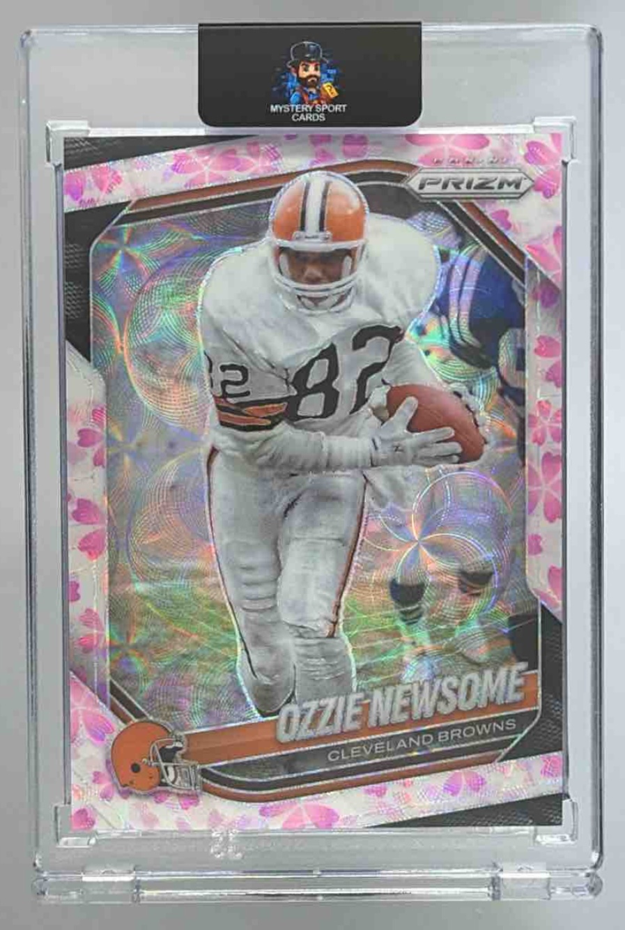 Card image for 2025 Panini Prizm Ozzie Newsome Choice Cherry Blossom /15 #60 Browns