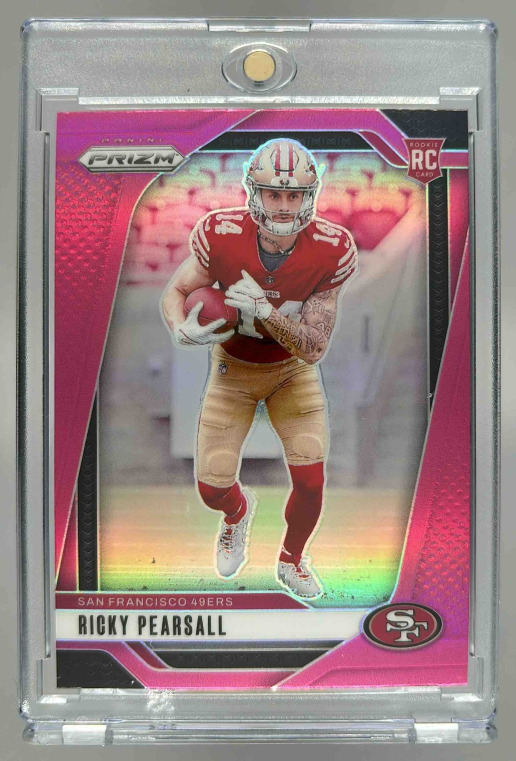 Card image for 2024 Panini Football Prizm Ricky Pearsall Pink #383 RC San Francisco 49ers