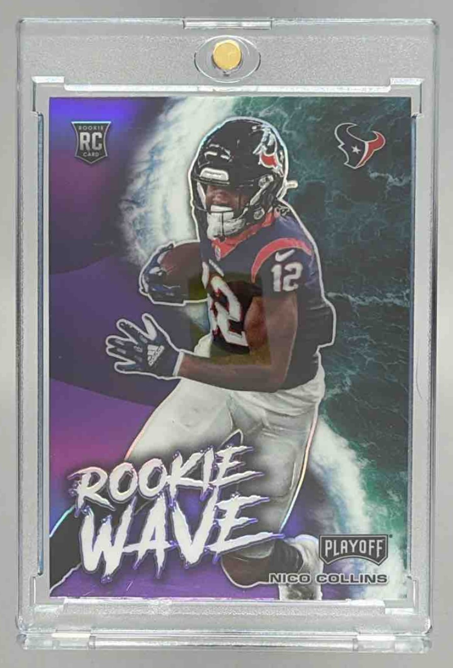 Card image for 2021 Panini Football Prizm Nico Collins Rookie Gear #RG-30 MEM RC Houston Texans