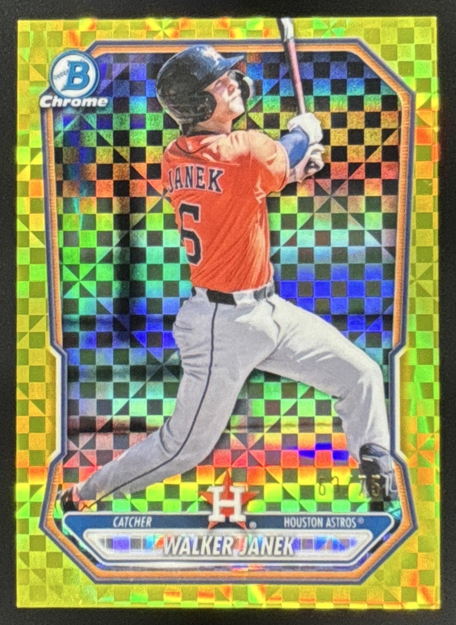 Card image for Walker Janek 2026 Bowman Yellow X-Fractor /75 Chrome Prospects Houston Astros
