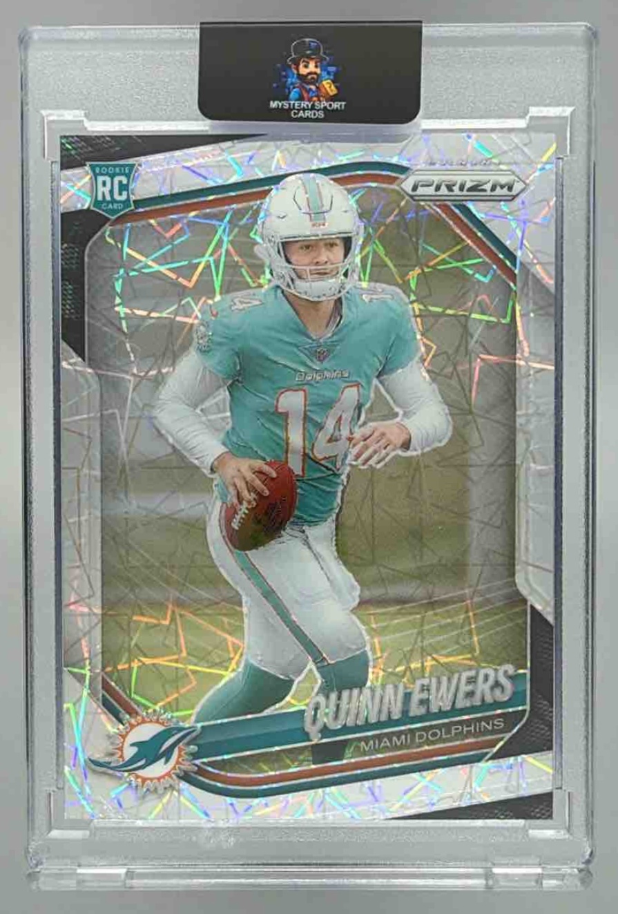 Card image for 2025 Panini Football Prizm Quinn Ewers Silver #307 RC Miami Dolphins