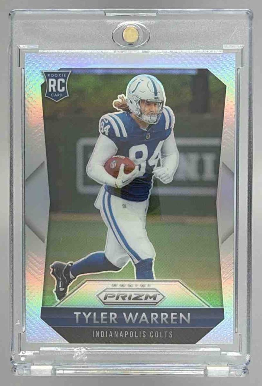 Card image for 2025 Panini Prizm Tyler Warren Rookie Flashback Silver #6 RC Colts