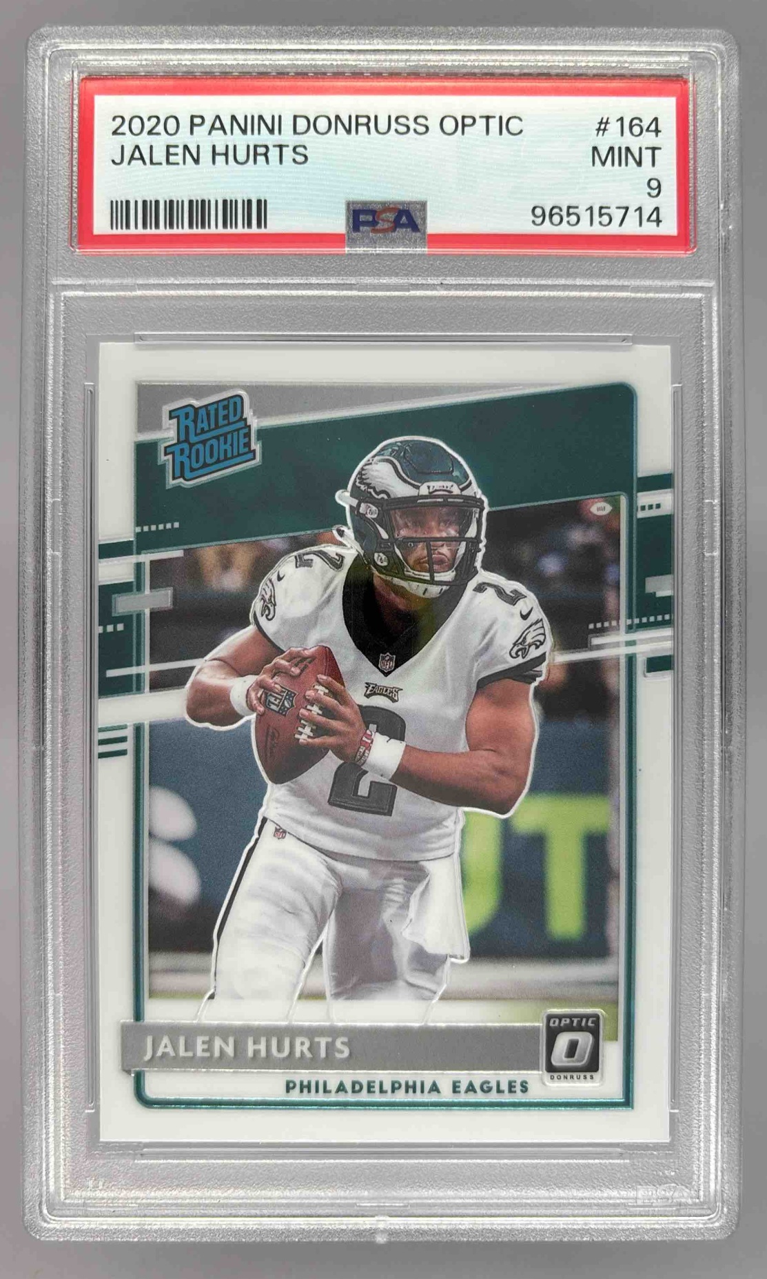 Card image for 2020 Panini Donruss Jalen Hurts Optic Preview #P-314 RC Eagles