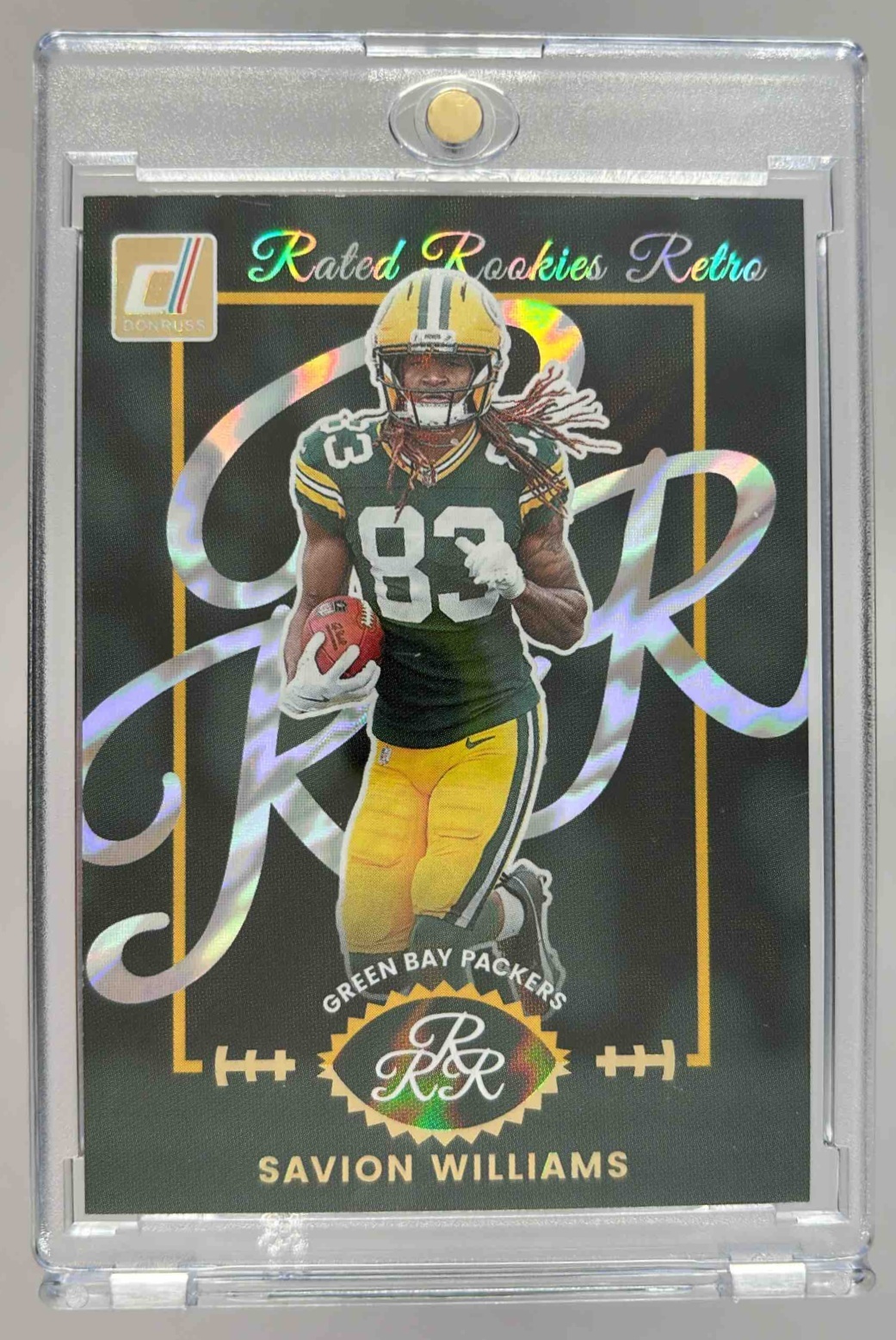 Card image for 2025 Panini Donruss Savion Williams Rated Rookie Retro #7 RC Packers
