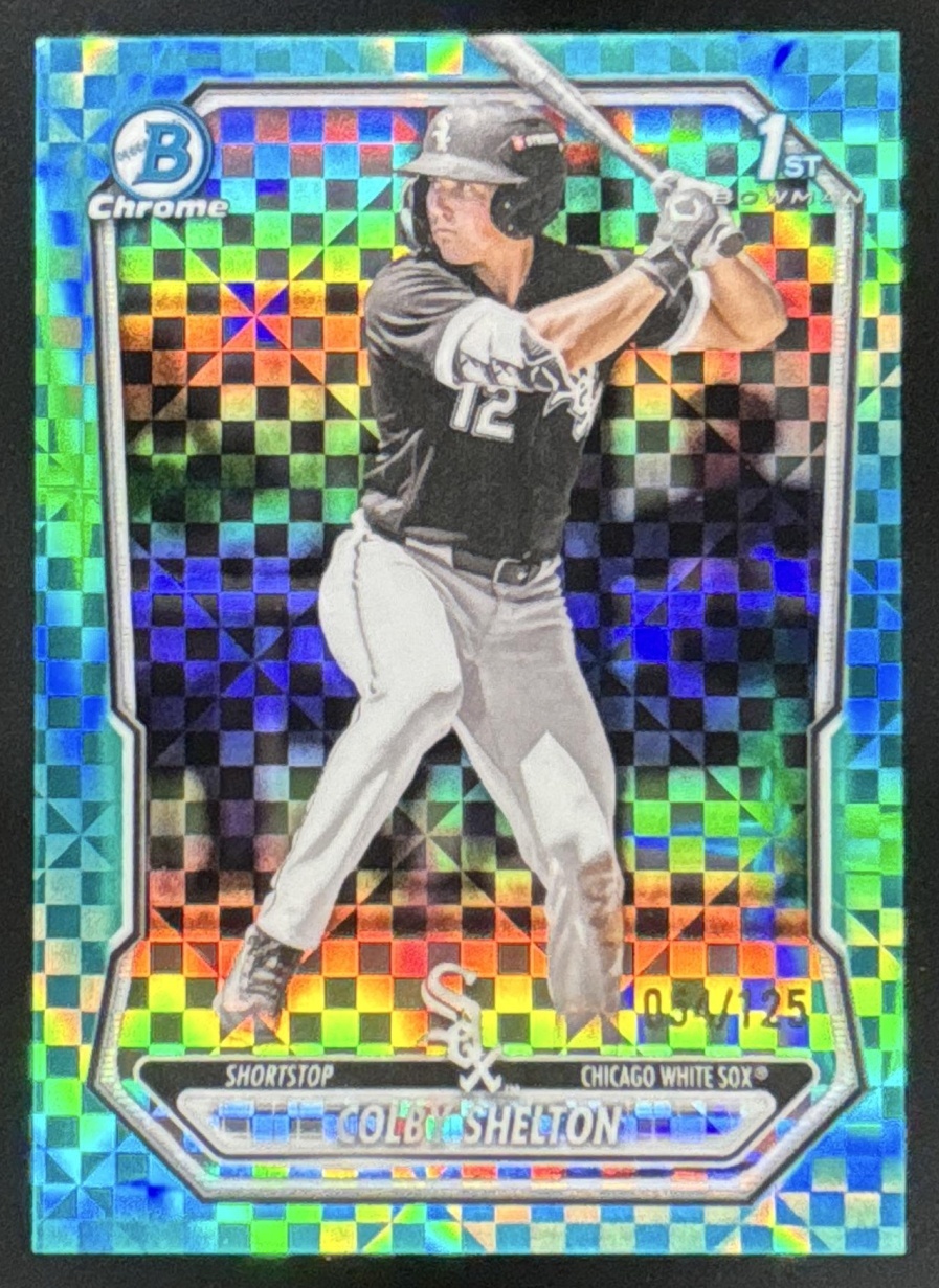 Card image for Colby Shelton 2026 Bowman Aqua X-Fractor /125 Chrome Prospects Chicago White Sox