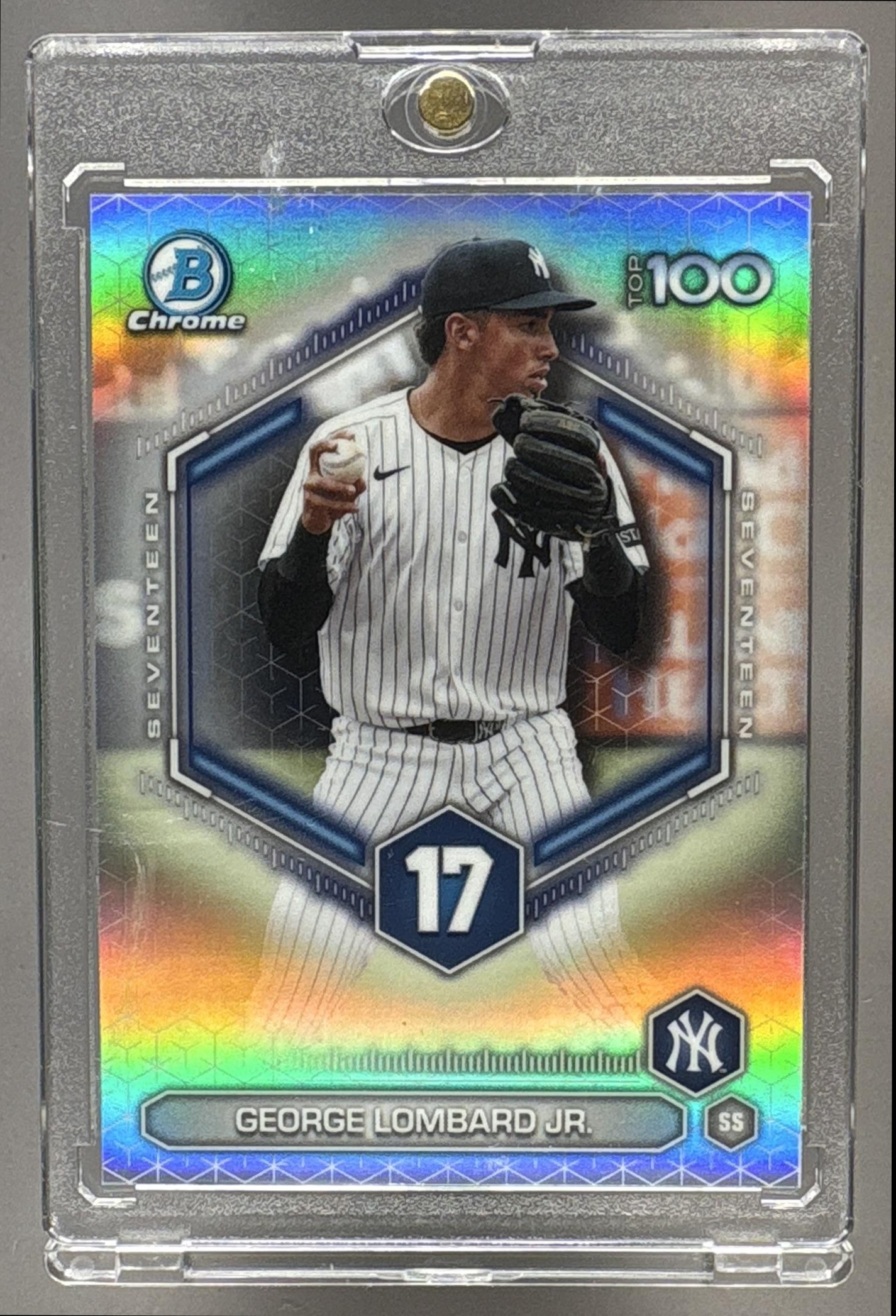 2026 BOWMAN GEORGE LOMBARD JR. #BTP-17 SCOUTS TOP 100 CHROME YANKEES