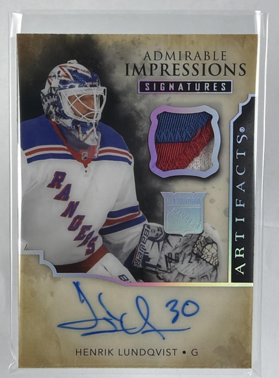 2025 UD Artifacts Admirable Impressions #AI-HL Henrik Lundqvist /24 MEM Auto