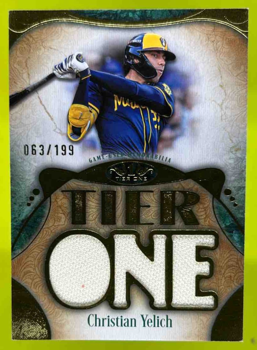 Card image for Christian Yelich 2026 Topps Tier One Relic Die Cut /199