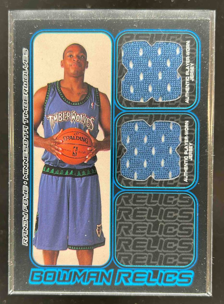 Card image for 2006-07 BOWMAN RANDY FOYE RELICS DUAL /249 #BDR-RF RC MINNESOTA TIMBERWOLVES