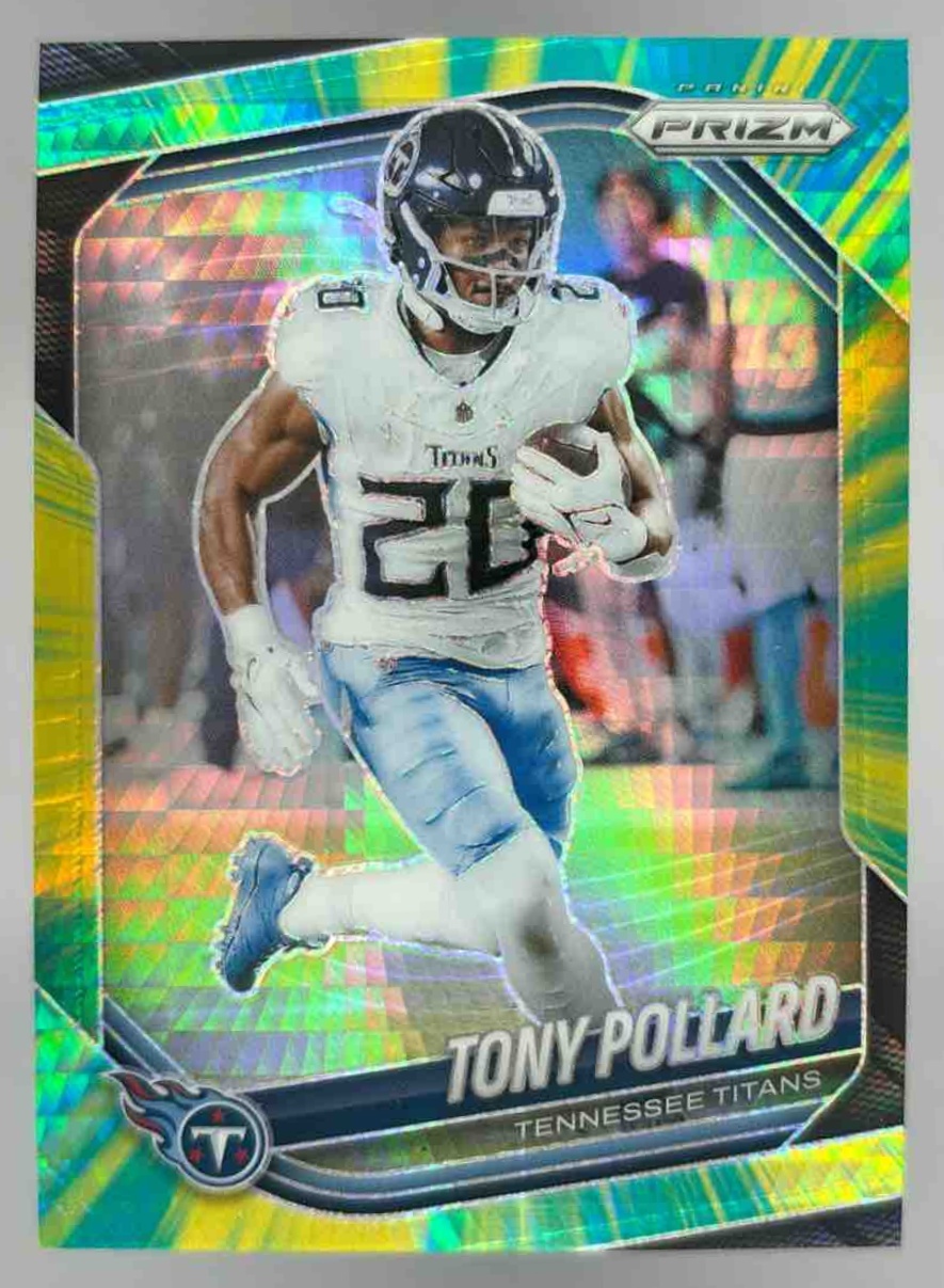 Card image for 2025 Panini Football Prizm Tony Pollard Hyper /200 #232 Tennessee Titans