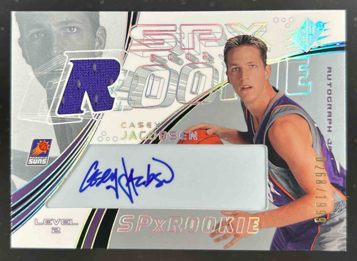Card image for 2002-03 SPX CASEY JACOBSEN /1999 #114 MEM AUTO RC ROOKIE PHOENIX SUNS