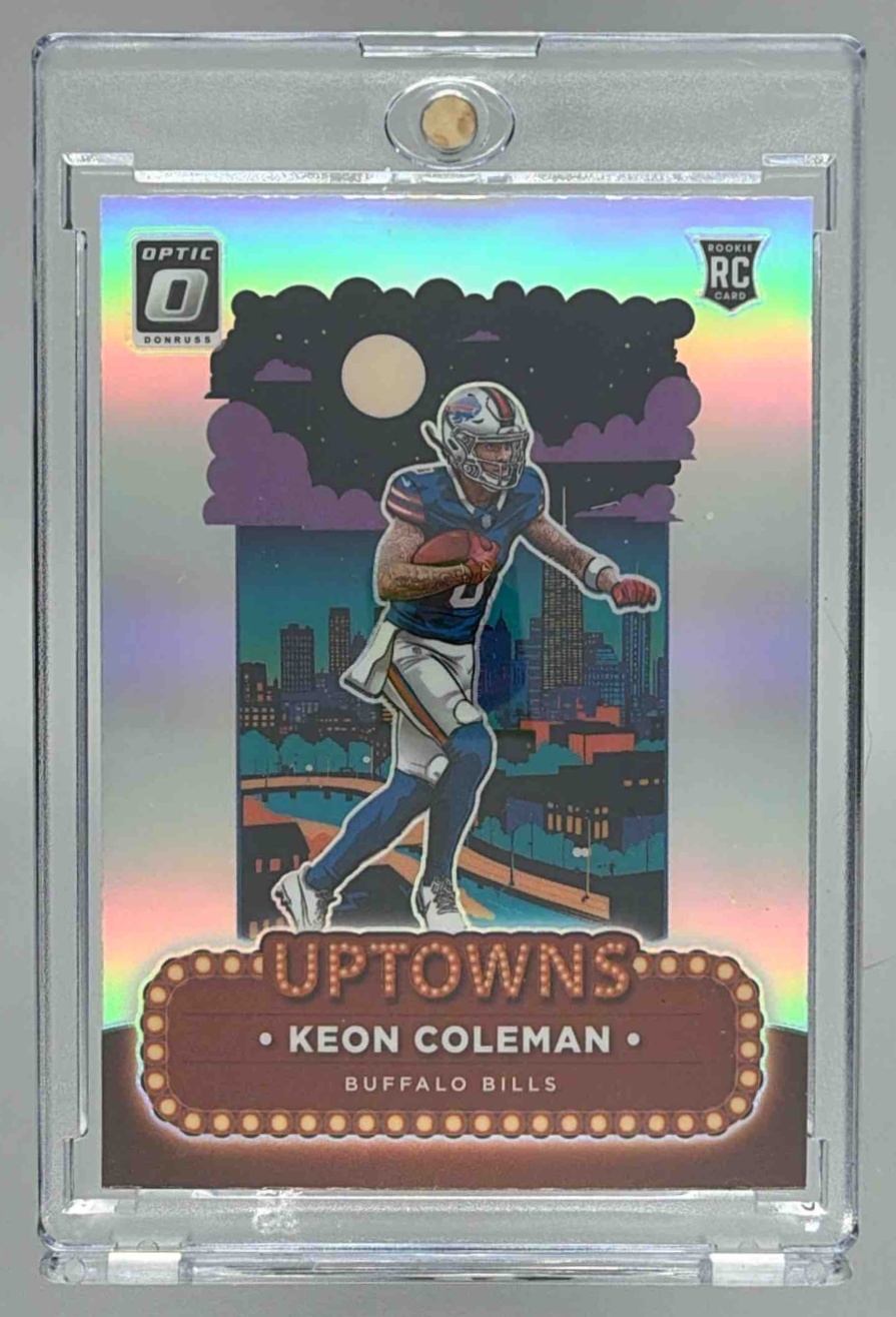 Card image for 2024 Panini Football Donruss Optic Keon Coleman Uptowns #15 RC SSP Buffalo Bills